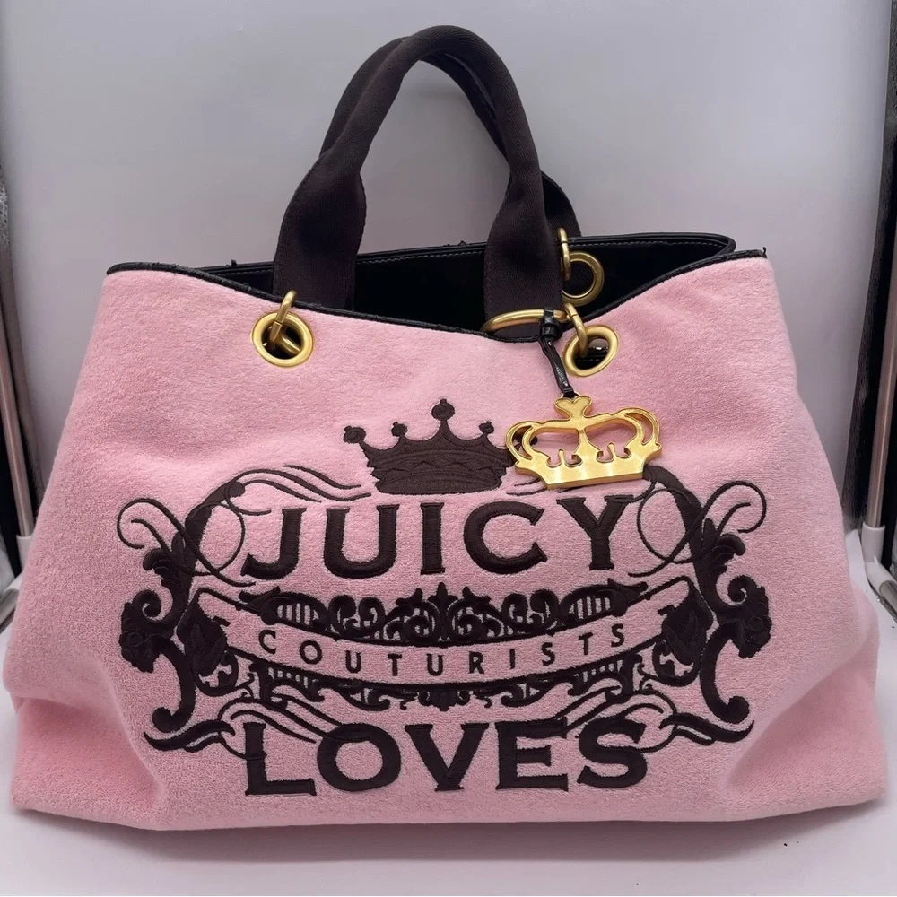 π
β¨π©·Vintage XL Juicy Couture Pink and Brown Y2K Bag - Picture 1 of 17